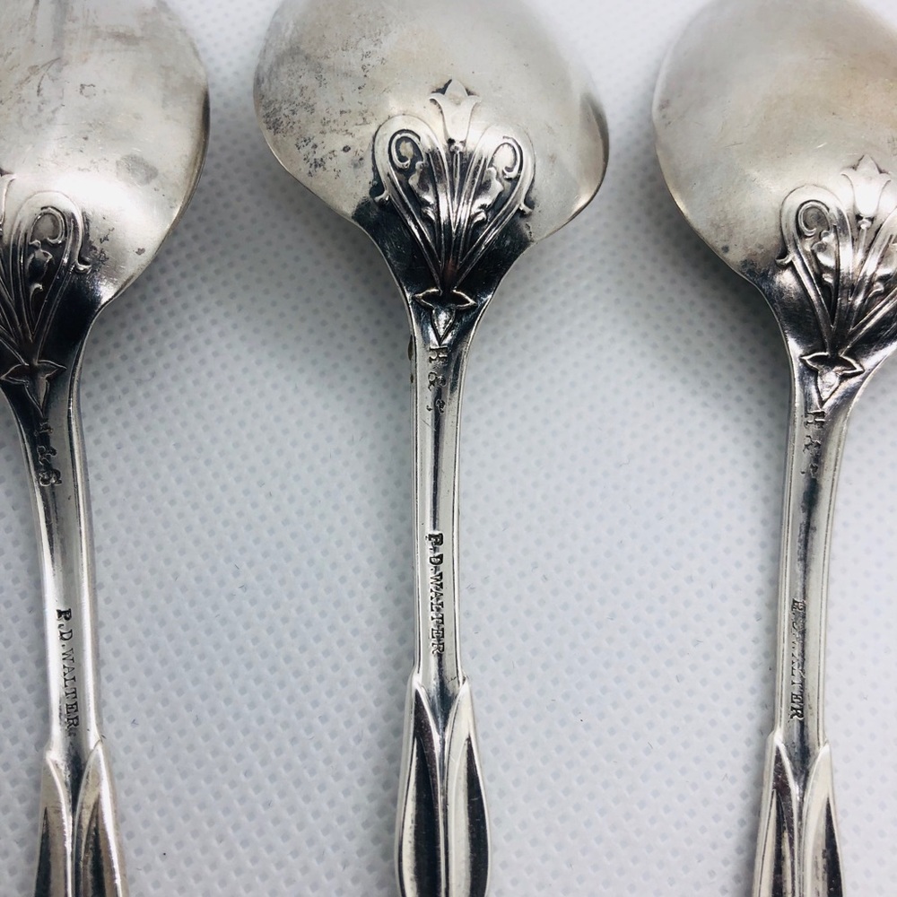 *SOLD* Antique Sterling Hotchkiss & Schreuder Tea Spoons - Picture 6 of 8